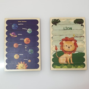 Double Sided Wooden Animal&Space Puzzle for Kids,Montessori Toddler Puzzle,Educational Gift,Puzzle for Kids,Animal Puzzle,Kids Wood Puzzles