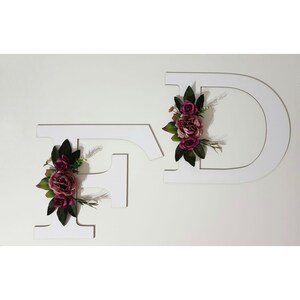 Large wood letters wedding backdrop with pink flowers,decorative wooden monogram wall hanging sign,Custom Floral Letter Nursery