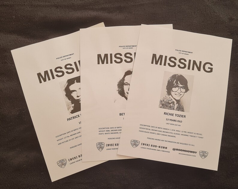IT Pennywise Prop Replica MISSING Posters X3 - Etsy Canada