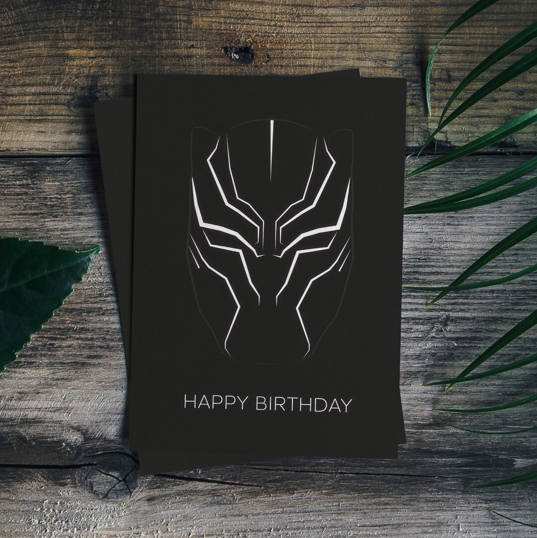 Black Panther Birthday Card Greetings Card Superhero Card - Etsy