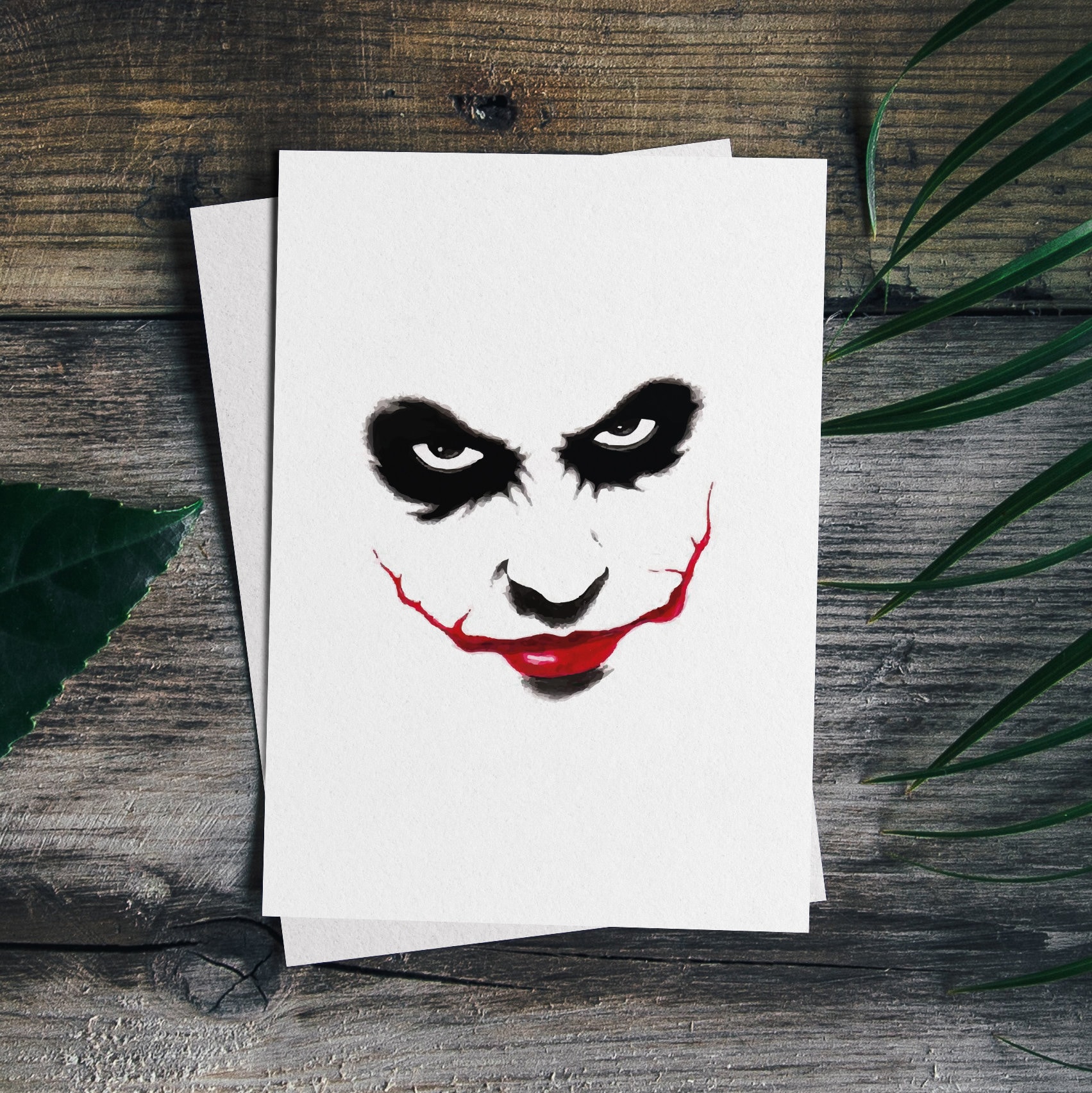 Joker Greetings Card Birthday Card Supervillain Card Etsy
