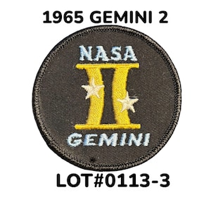 1960&#39;s NASA Project Gemini 2 MISSION Patch, Gemini II,  Spaceflight,  Aviation, Military, Test Flight 1965 Heat Shield Test on Space Capsule