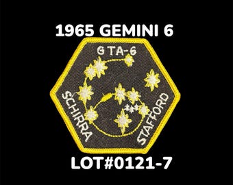 NASA GEMINI 6, 1965 Patch, GTA-6 Schirra Stafford, Spaceflight, Aviation, 1965 Mission 1st Crewed link up with another Spacecraft, Spaceship