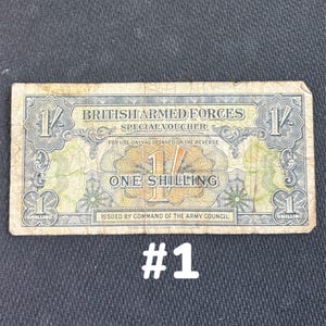 Special Voucher Currency, WWII British Armed Forces , 1 Voucher per Lot, of 4 Lots, Buyer&#39;s Choice,  Numismatic, Rare, Money, Christmas Gift