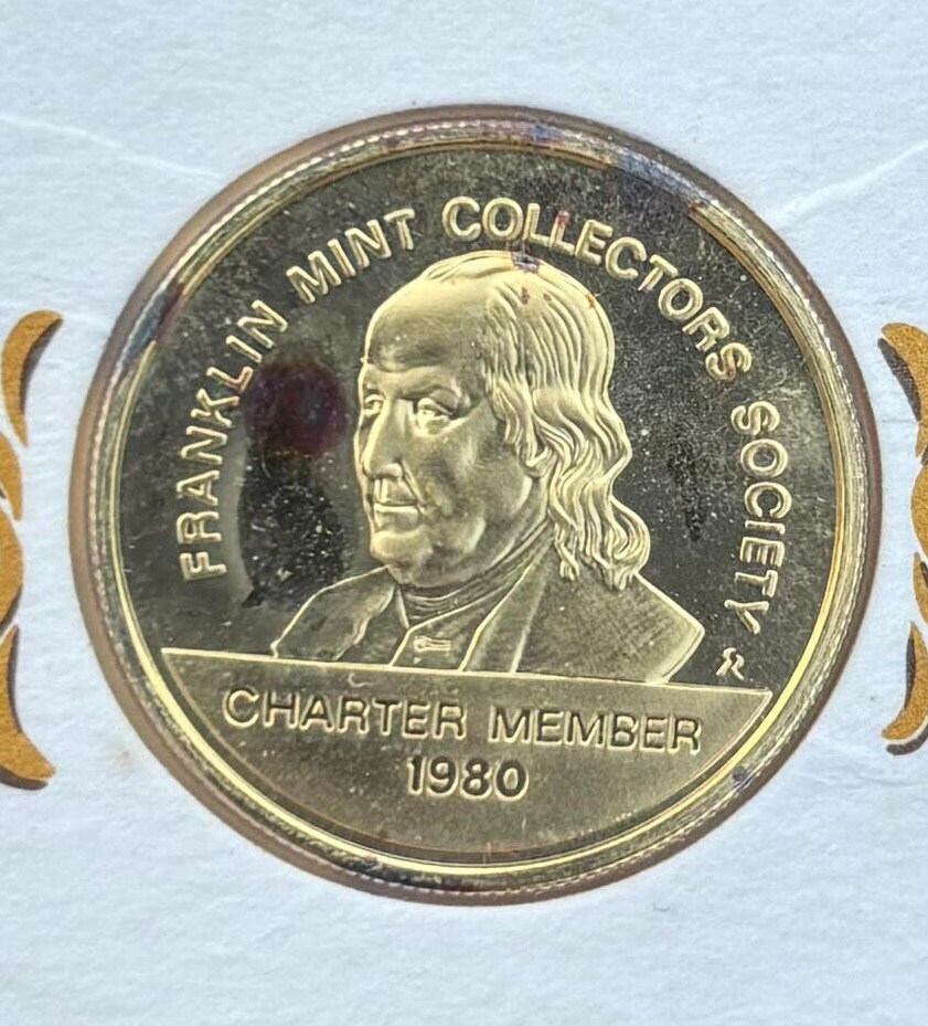 1980 24kt Gold Plated Franklin Mint Collectors Society COIN