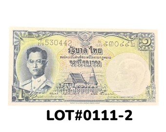 May include: A vintage Thai banknote featuring a portrait of a man in military uniform, a building with a spire, and the text "รัฐบาลไทย" (Thai government) in Thai script.