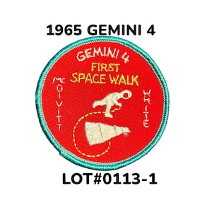 1960&#39;s NASA Project Gemini 4 FIRST Space WALK, McDivit & White Patch, Space Mission, Spaceflight, Astronauts, Aviation Military, 1965 Flight