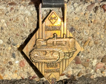 1950's Allis Chalmers Watch Fob, Tractors, Road Machinery, Construction Equipment, Earth Mover, Dozer, MCM, Milwaukee, USA, Christmas Gift