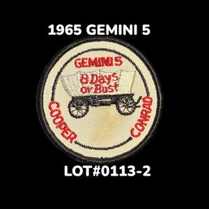 1960&#39;s NASA Project Gemini 5, Cooper Conrad  Patch, Space Mission, Spaceflight, Astronauts, Aviation, Military, 1965 World Record Flight