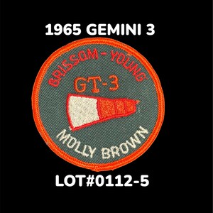 1960&#39;s NASA Project Gemini 3 GT-3 Grissom Young Molly Brown Patch, Space Mission, Spaceflight, Astronauts, Aviation, Military, 1965 Flight