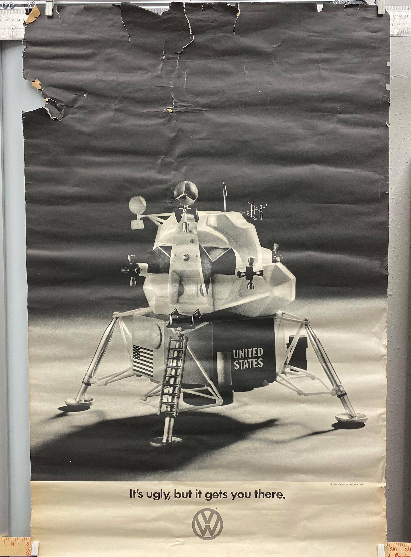 Space 1969 VW, Lunar Lander, Apollo 11, Volkswagen Advertising Artwork ...
