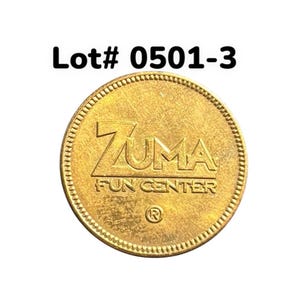 1990&#39;s Zuma Fun Center Tokens, 9 x Prize Token Novelty Coins, Game Tokens, Coinage, Game Tokens Numismatic, Arcade Collectibles