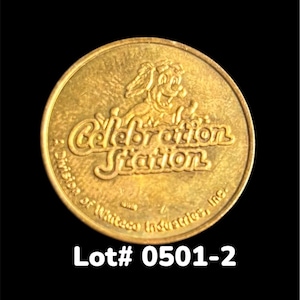 Vintage  Celebration Station Tokens, 6 x Prize Token Novelty Coins, Game Tokens, Coinage, Game Tokens Numismatic, Arcade Collectibles, RARE