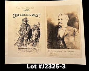 Circus Photo Old Time Showmen Circuses, 1900,  Sig Sautelle, Prominent Wagon Show Owner circa 1930's B&W Photograph, Rare Old Circus Photos