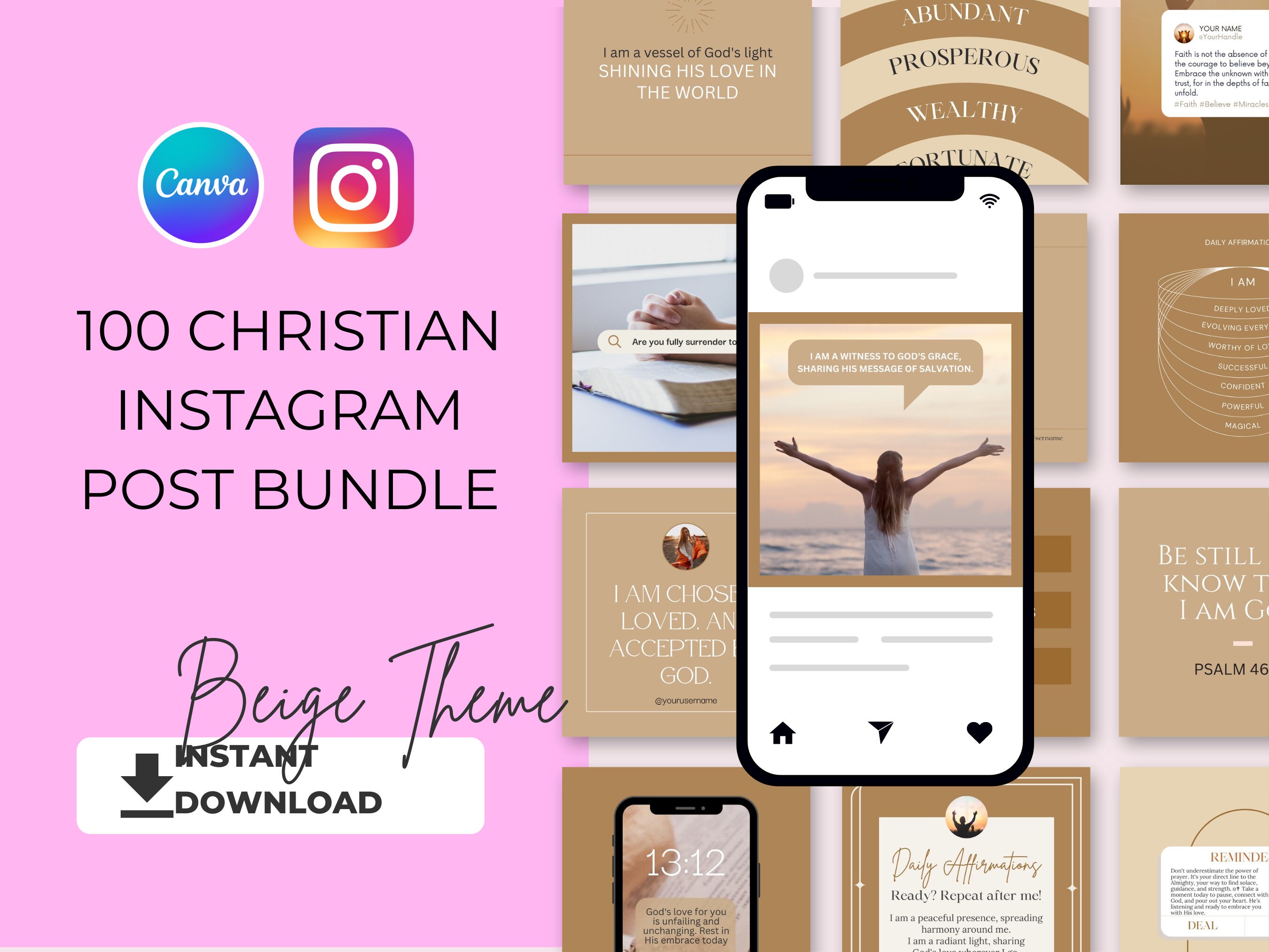100 Christian Instagram Post Templates | Canva Bible Verse Designs ...
