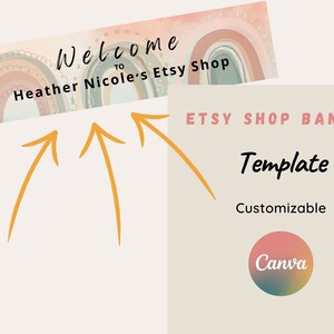 Etsy Shop Banner Template, Boho Etsy Shop Branding Kit, Etsy Shop Cover, Etsy shop branding kit, Etsy Shop Banner, Etsy shop kit