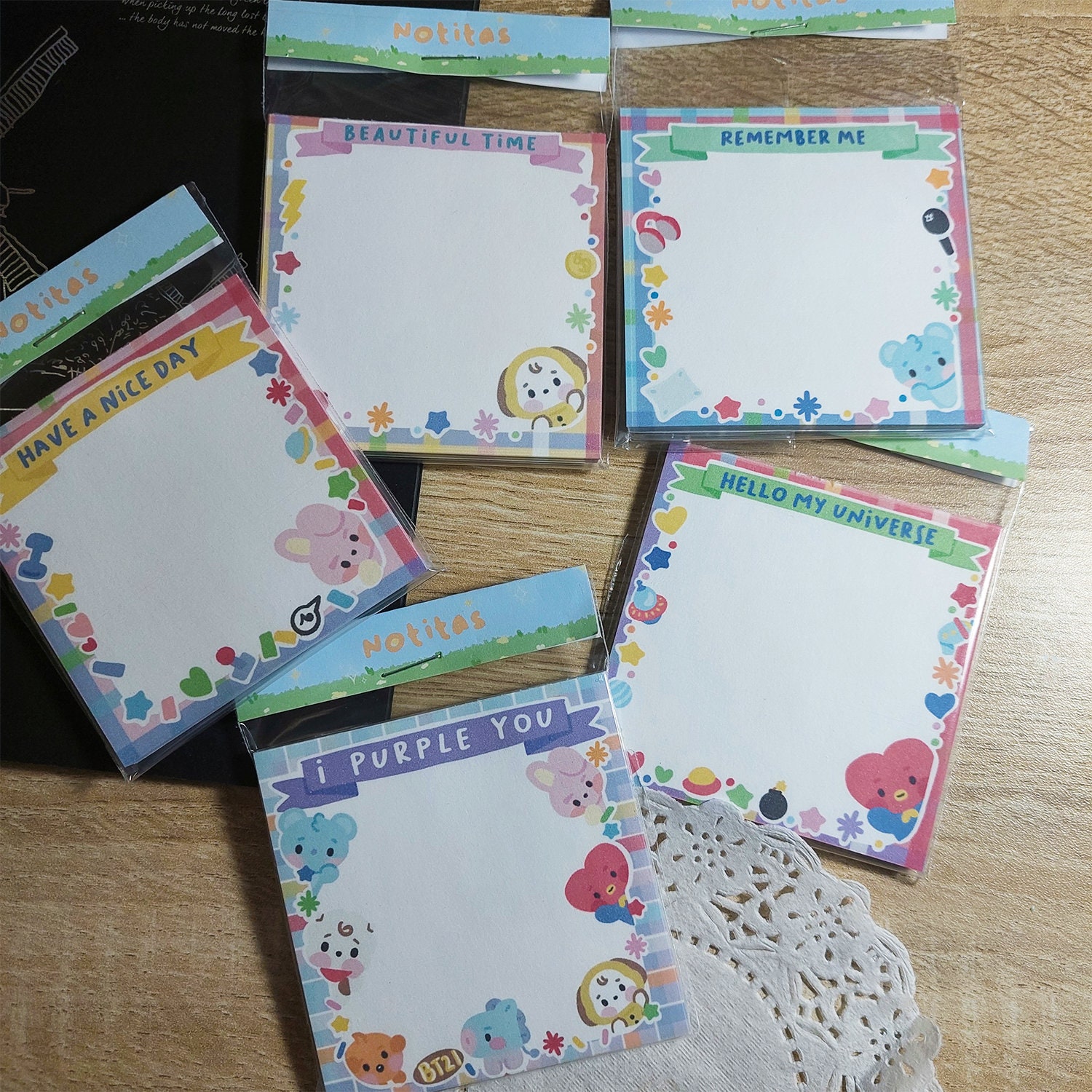 BTS block de notas, memopad, bt21
