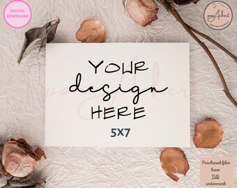 7x5 Card Mockup, Boho Card Mock up, Card Mockup, Invitation Mockup, Invitation Mock up, Card Mockup 5x7, Wedding Invitation Mockup, Mockup
