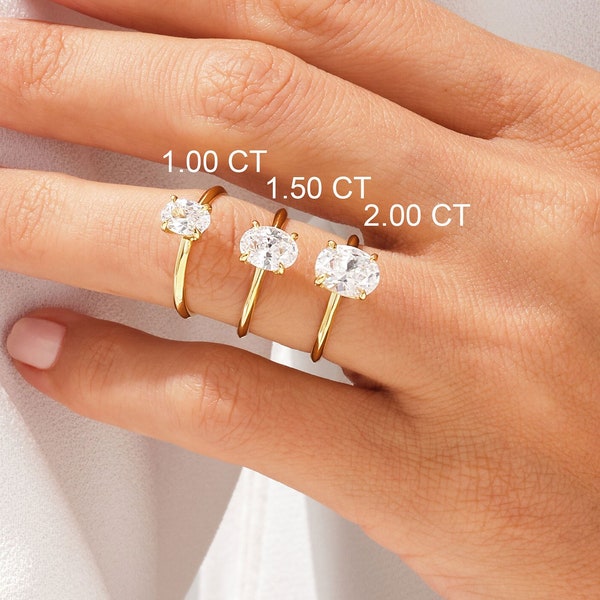 Knife Edge Oval Solitaire Etsy