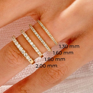 Half Eternity Moissanite Wedding Band / 14k Solid Gold Eternity Rings for Women / Matching Eternity Band / Stacking Bridal Ring Set