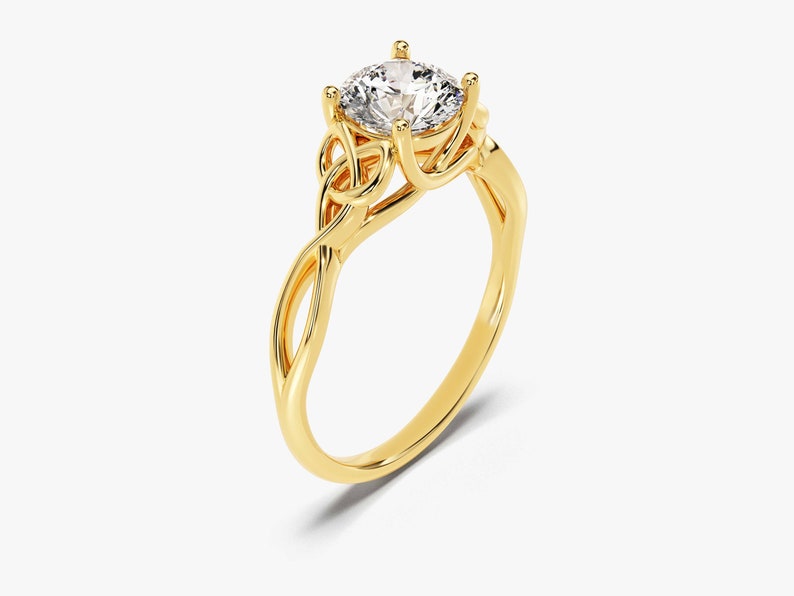 Art Deco Moissanite Engagement Ring / Vintage Inspired Moissanite Engagement Ring / 1.00 CT Solid Gold Promise Ring image 7