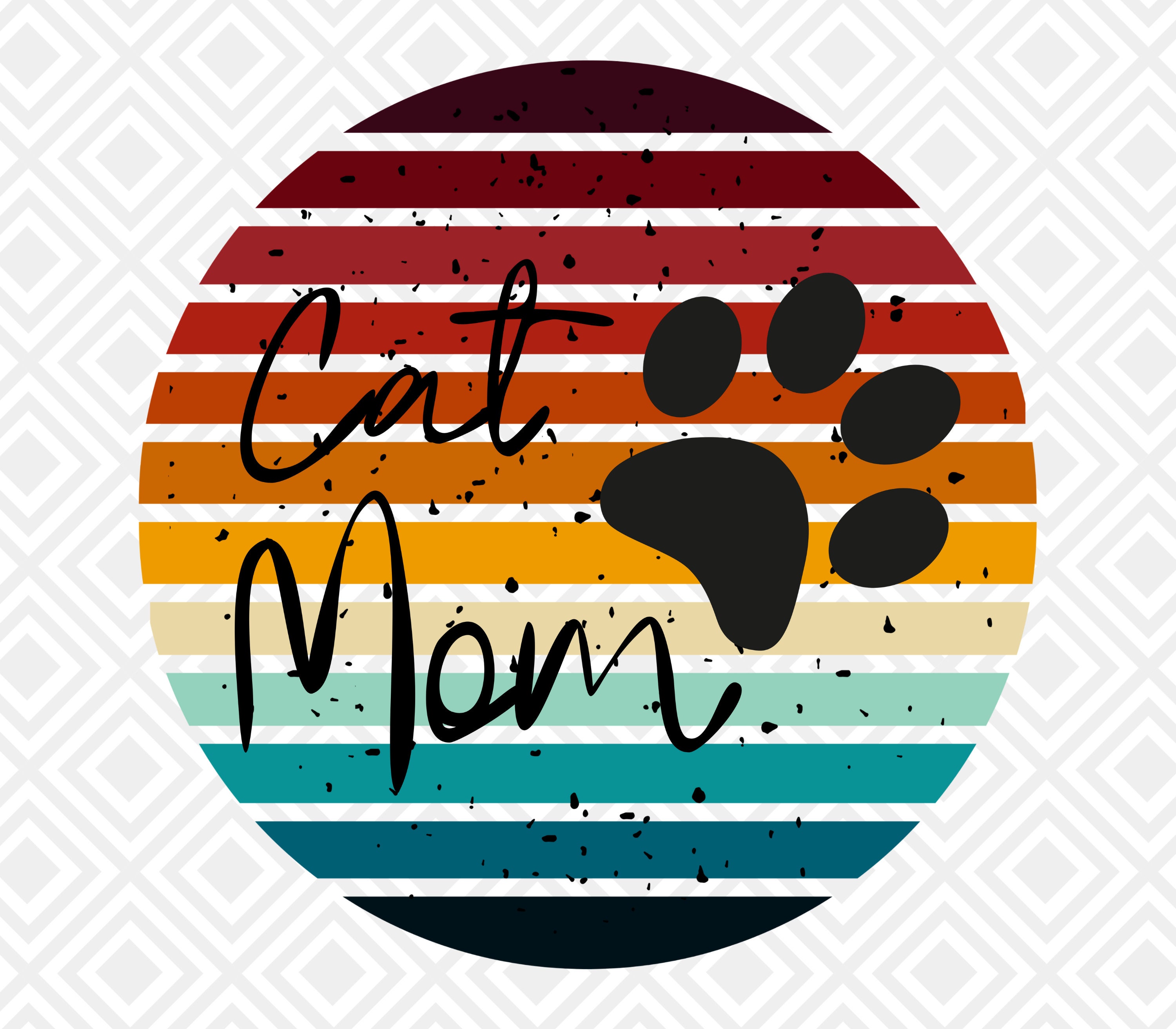 Cat Mom PNG Retro Cat Mom Sublimation Design Cat Mama Etsy