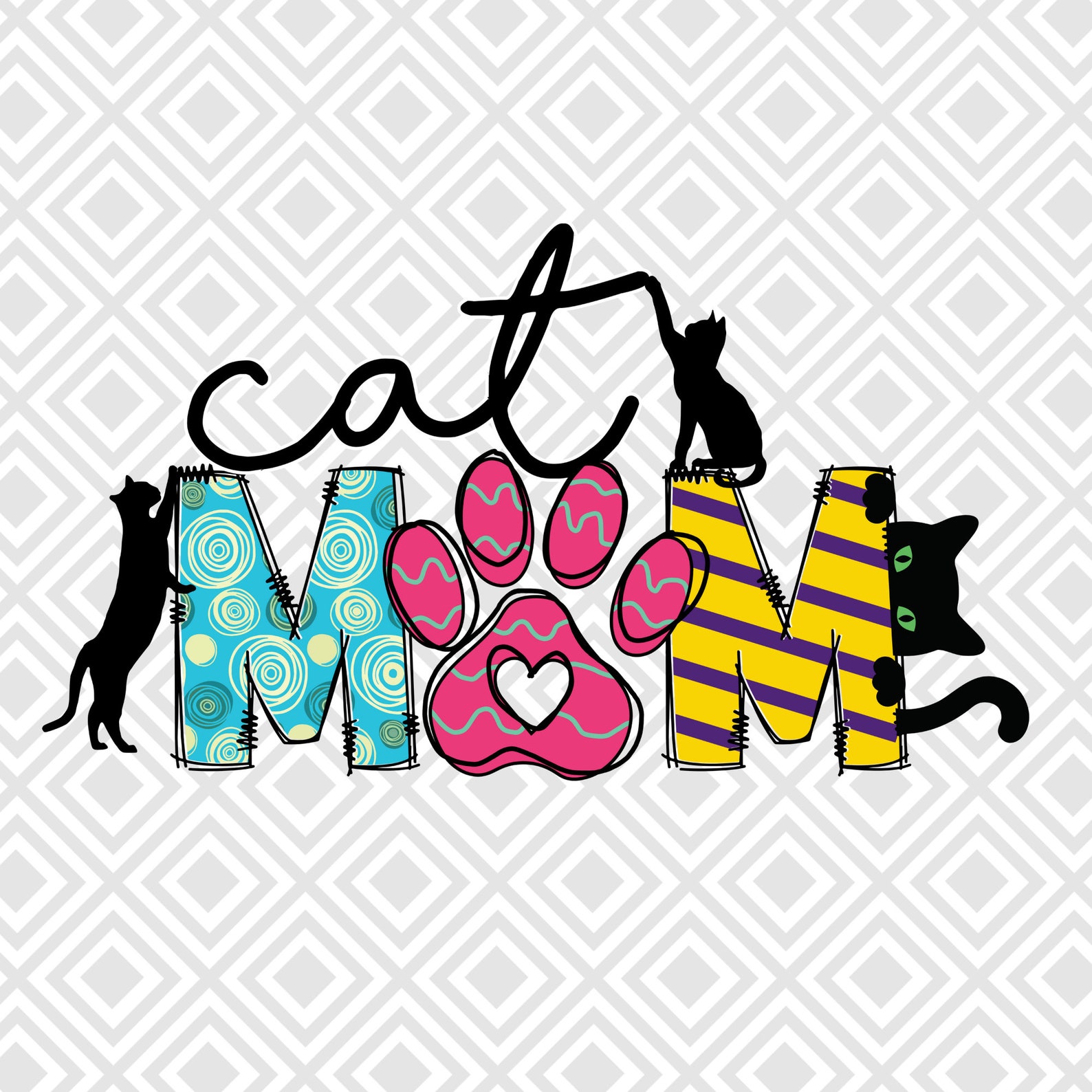 Cat Mom PNG Cat Mama Png Sublimation Design Cat Png Cat - Etsy