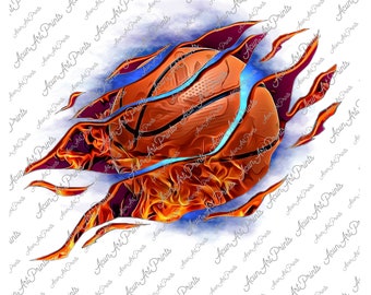 Basketball Png Sublimation designs, Blue Basketball fireball, Basketball ball in flames, Basketball Png, Basketball shirt design download