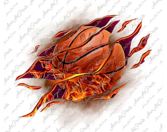 Basket-ball Png, boule de feu de basket-ball, ballon de basket-ball en flammes, ballon de basket-ball Png, conceptions de sublimation de basket-ball, conception de chemise de basket-ball
