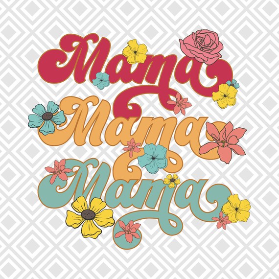 Retro Mama PNG Sublimation Design Floral Retro Mothers Day - Etsy