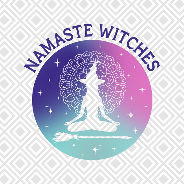 Namaste Witches Png, Halloween Party, Halloween Yoga, Cute Halloween png, Funny Halloween, Namaste, Funny Witch, Sublimation Design Download