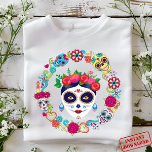 Catrina Sugar skull Png, Catrina Png, Floral Skull Png, Sugar Skull clip art, Day of the dead Png, Dia De Muertos, Mexican Day, Mexican Lady