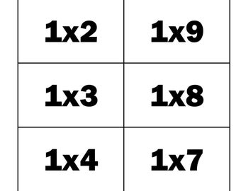 Multiplication Flashcards, 1 through 12 Times Tables, 3rd grade Flash Cards Math, 2nd grade - 6th grade Multiplication Memory, homeschool