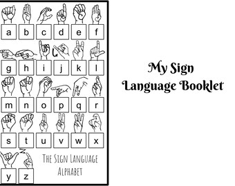 ASL booklet, Sign Language, Learn ASL, Homeschool Printable Booklet, Curriculum, Middle school, Grades 2-8 oreign Language, ASL activity
