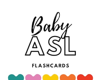 Baby Toddler ASL Flashcards, Autism, non-verbal learning, Pre K-K5 Sign Language Flash Cards, Learn ASL, American Sign Language