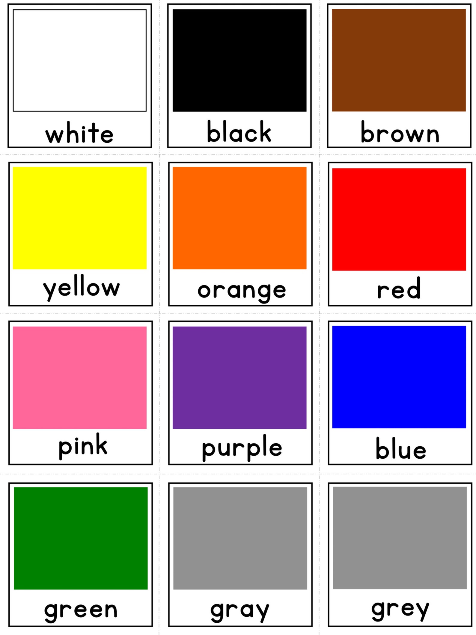 Color Block Flashcards, Color Flashcards Autism, CBT, Prek Colors