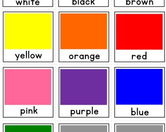 Color Block Flashcards, Color Flashcards Autism, CBT, PreK Colors, Learning with Flashcards, Homeschool, Special Education