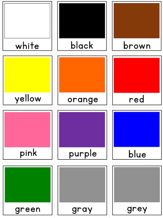 Color Block Flashcards, Color Flashcards Autism, CBT, PreK Colors, Learning with Flashcards, Homeschool, Special Education