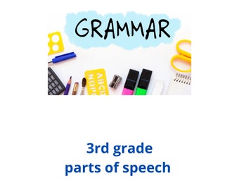 3e klas werkboek werkblad pakket delen van spraakgrammatica leren thuisonderwijs leraren afdrukbare zelfstandige naamwoorden bijvoeglijke naamwoorden werkwoorden