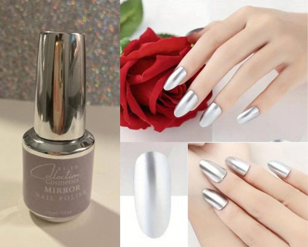 Mirror Nail Polish, Silver Mirror Nail Polish, Chrome Bright Glossy