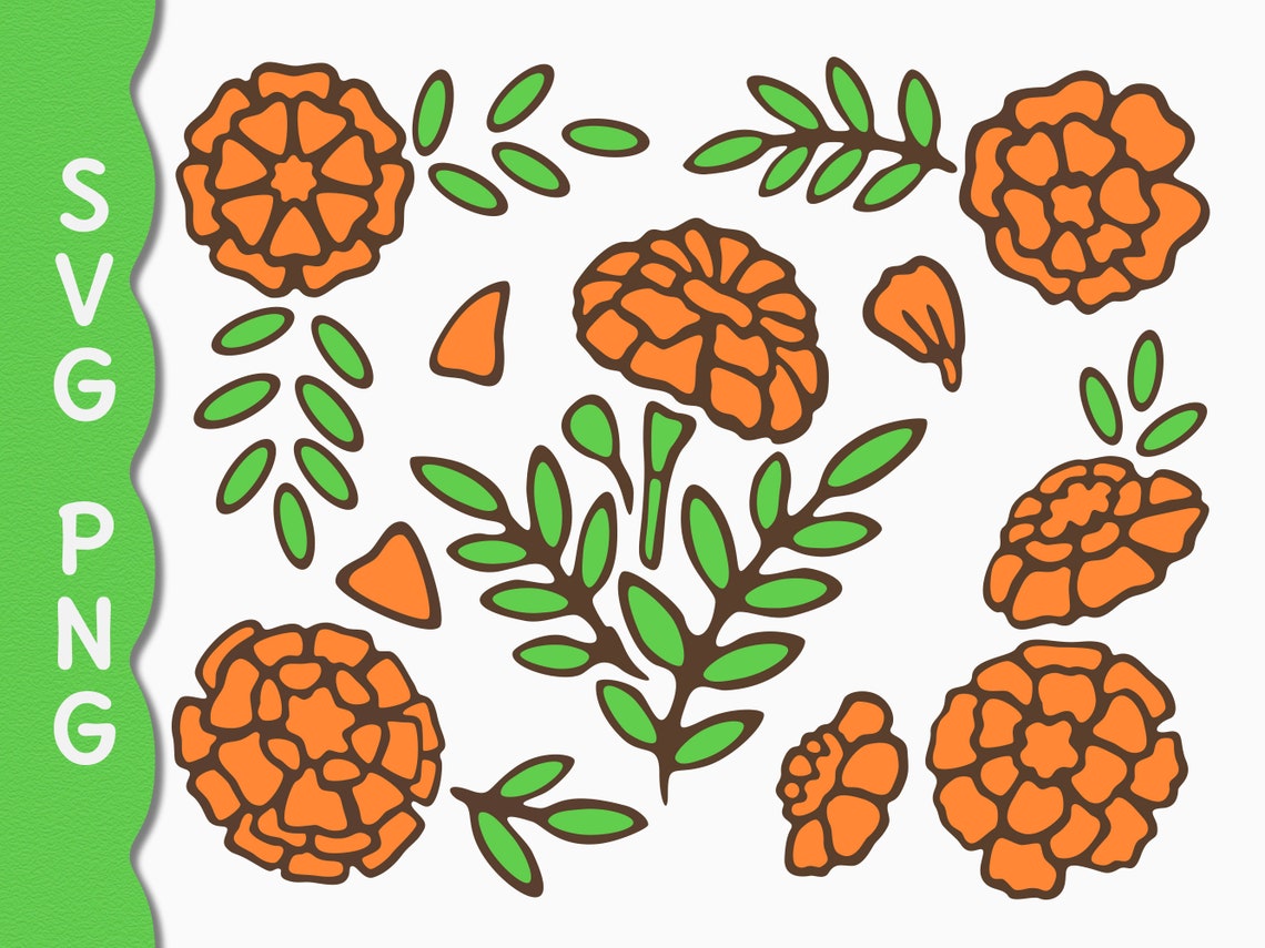 Layered Marigold Svgs for Cricut Cutters and Crafting Fun Etsy