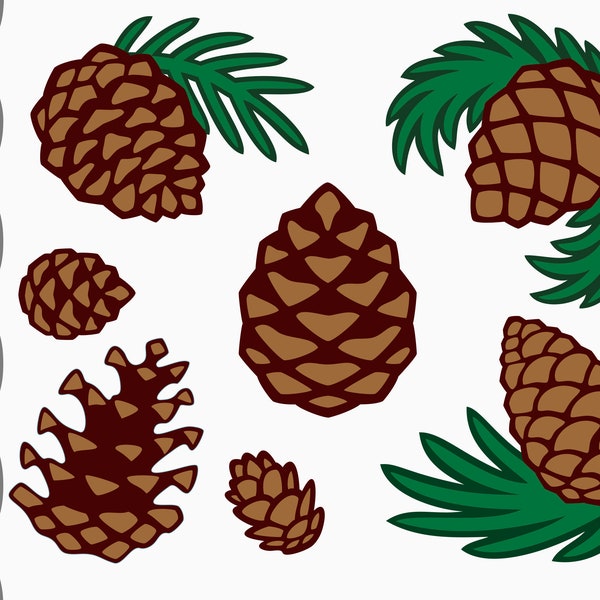 Layered Pine Cone SVGs for Cricut