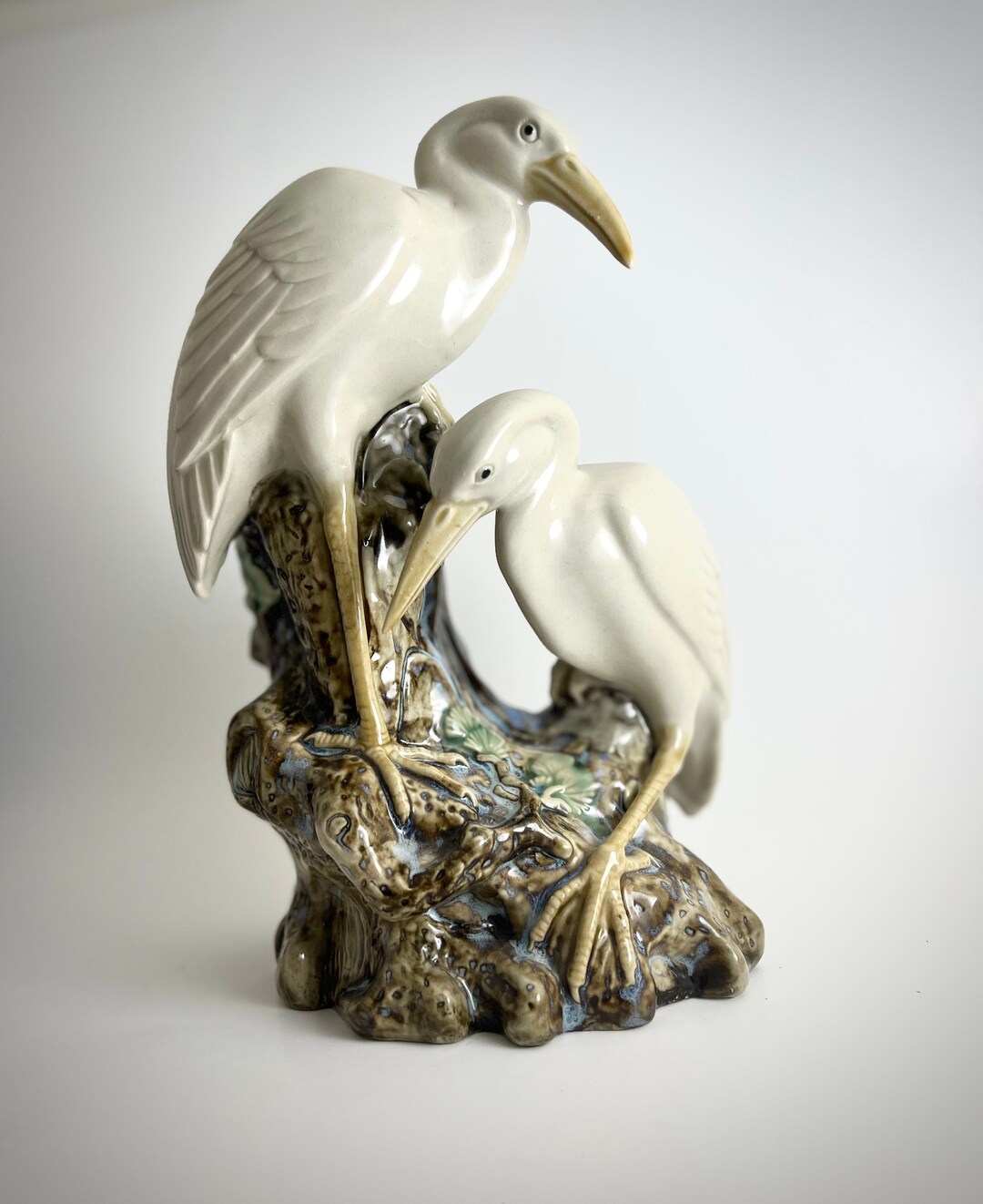 Vintage Chinese PROC. Double Crane Spill Vase. Etsy