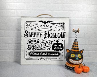 Sleepy Hollow Dead & Breakfast Sign, Funny Halloween Decor