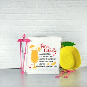 Funny Kitchen Towels Pina Colada Bar Towels Alcohol Gifts 