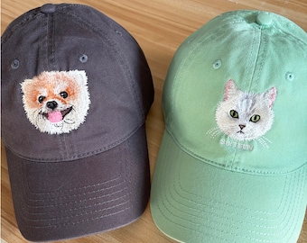 Chapeau brodé personnalisé pour chien Chapeau brodé personnalisé pour chien Chapeau brodé personnalisé pour chat Casquette de baseball personnalisée avec la photo de votre chien