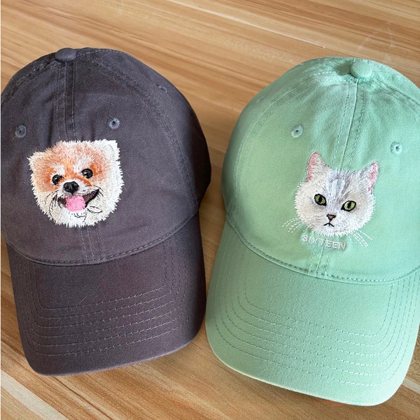 Custom Embroidered Pet Hat Custom Embroidered Pet Dog Hat Custom Embroidered Pet Cat Hat Personalized Baseball Cap Using Your Pet Dog Photo