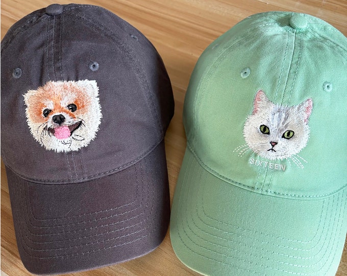 Custom Embroidered Pet Hat Custom Embroidered Pet Dog Hat Custom Embroidered Pet Cat Hat Personalized Baseball Cap Using Your Pet Dog Photo