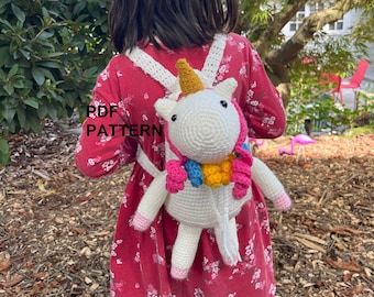DIY PATTERN - Unicorn Backpack - Crochet PDF