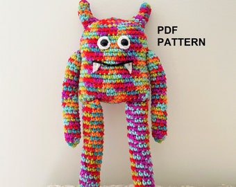 DIY PATTERN - Rainbow Monster - Amigurumi Crochet PDF